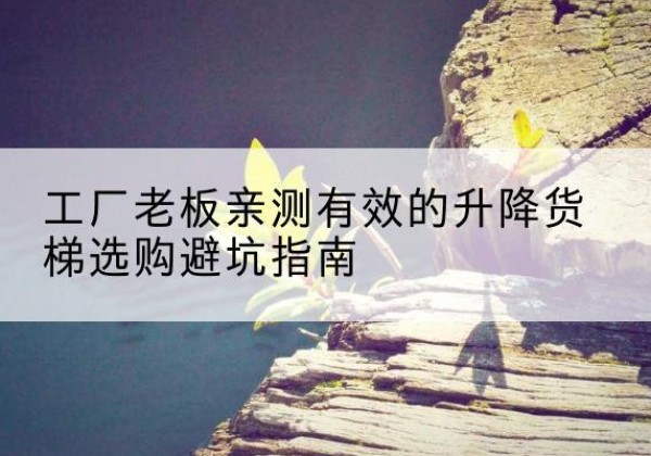 扎囊升降货梯怎么选-工厂老板亲测有效的升降货梯选购避坑指南